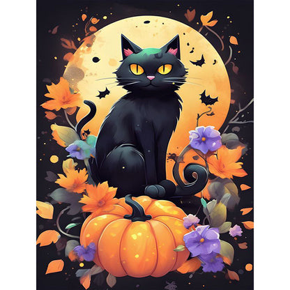 Halloween Cat Cat - Full Square Drill Diamond Painting 30*40CM