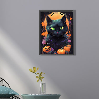 Halloween Cat Cat - Full Square Drill Diamond Painting 30*40CM