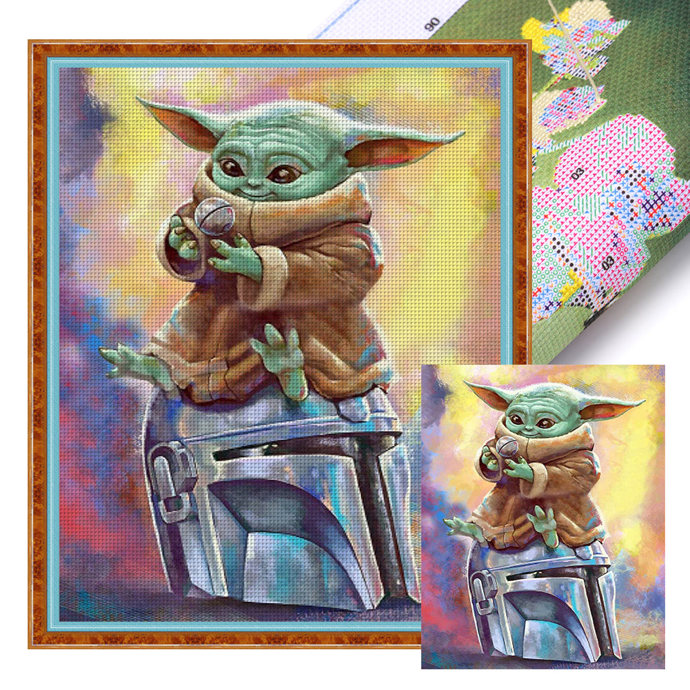 Yoda - 14CT Stamped Cross Stitch 40*50CM