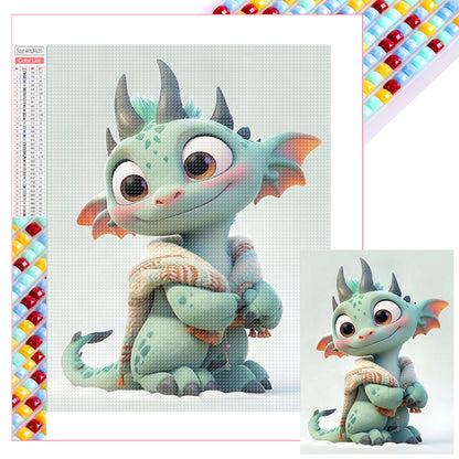 Cute Winter Dragon - Full Square Drill Diamond Painting 30*40CM