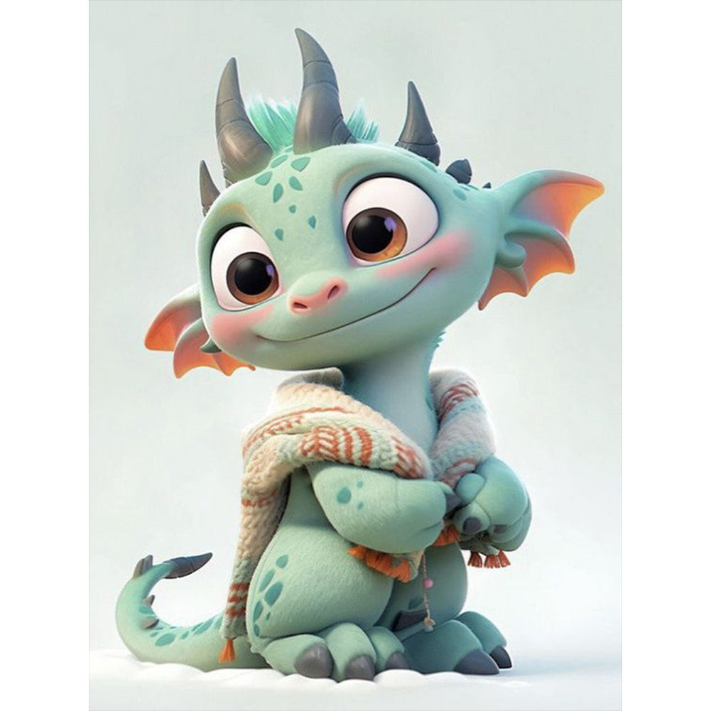 Cute Winter Dragon - Full Square Drill Diamond Painting 30*40CM