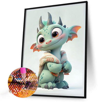 Cute Winter Dragon - Full Square Drill Diamond Painting 30*40CM