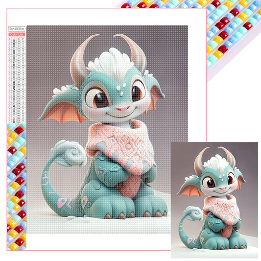 Cute Winter Dragon - Full Square Drill Diamond Painting 30*40CM