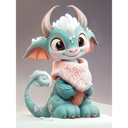 Cute Winter Dragon - Full Square Drill Diamond Painting 30*40CM