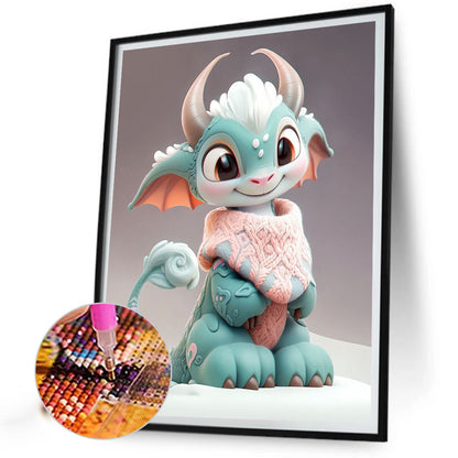 Cute Winter Dragon - Full Square Drill Diamond Painting 30*40CM