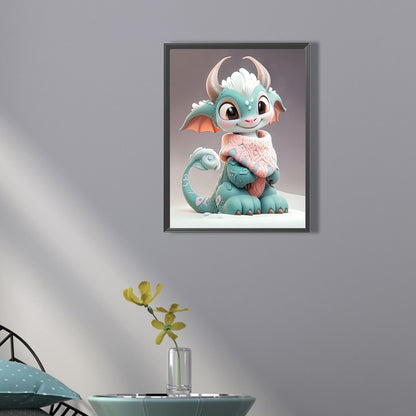 Cute Winter Dragon - Full Square Drill Diamond Painting 30*40CM