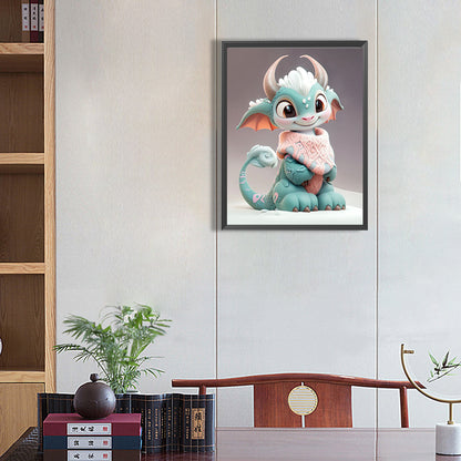 Cute Winter Dragon - Full Square Drill Diamond Painting 30*40CM