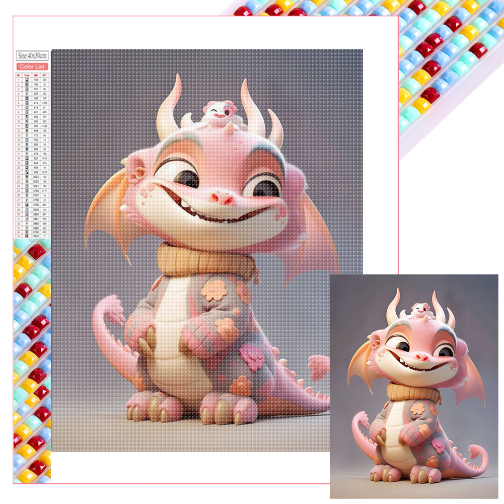 Cute Winter Dragon - Full Square Drill Diamond Painting 30*40CM