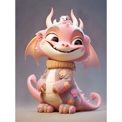 Cute Winter Dragon - Full Square Drill Diamond Painting 30*40CM