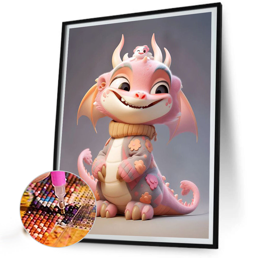 Cute Winter Dragon - Full Square Drill Diamond Painting 30*40CM