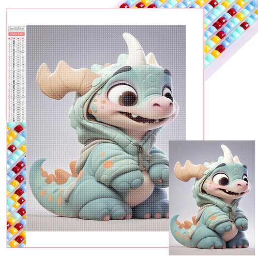 Cute Winter Dragon - Full Square Drill Diamond Painting 30*40CM