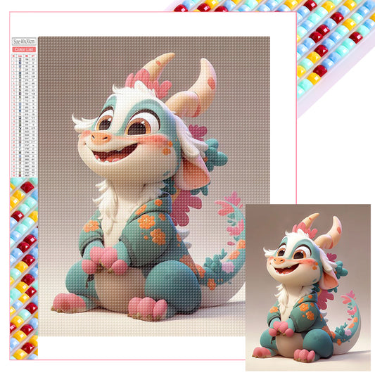 Cute Winter Dragon - Full Square Drill Diamond Painting 30*40CM