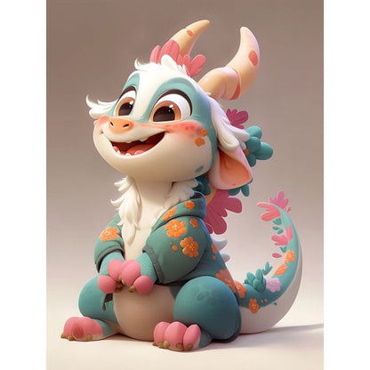 Cute Winter Dragon - Full Square Drill Diamond Painting 30*40CM