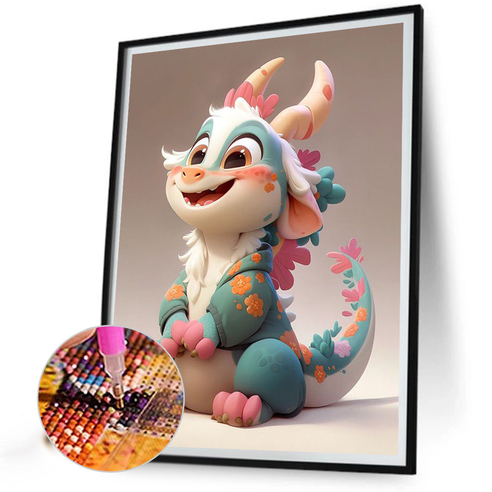 Cute Winter Dragon - Full Square Drill Diamond Painting 30*40CM