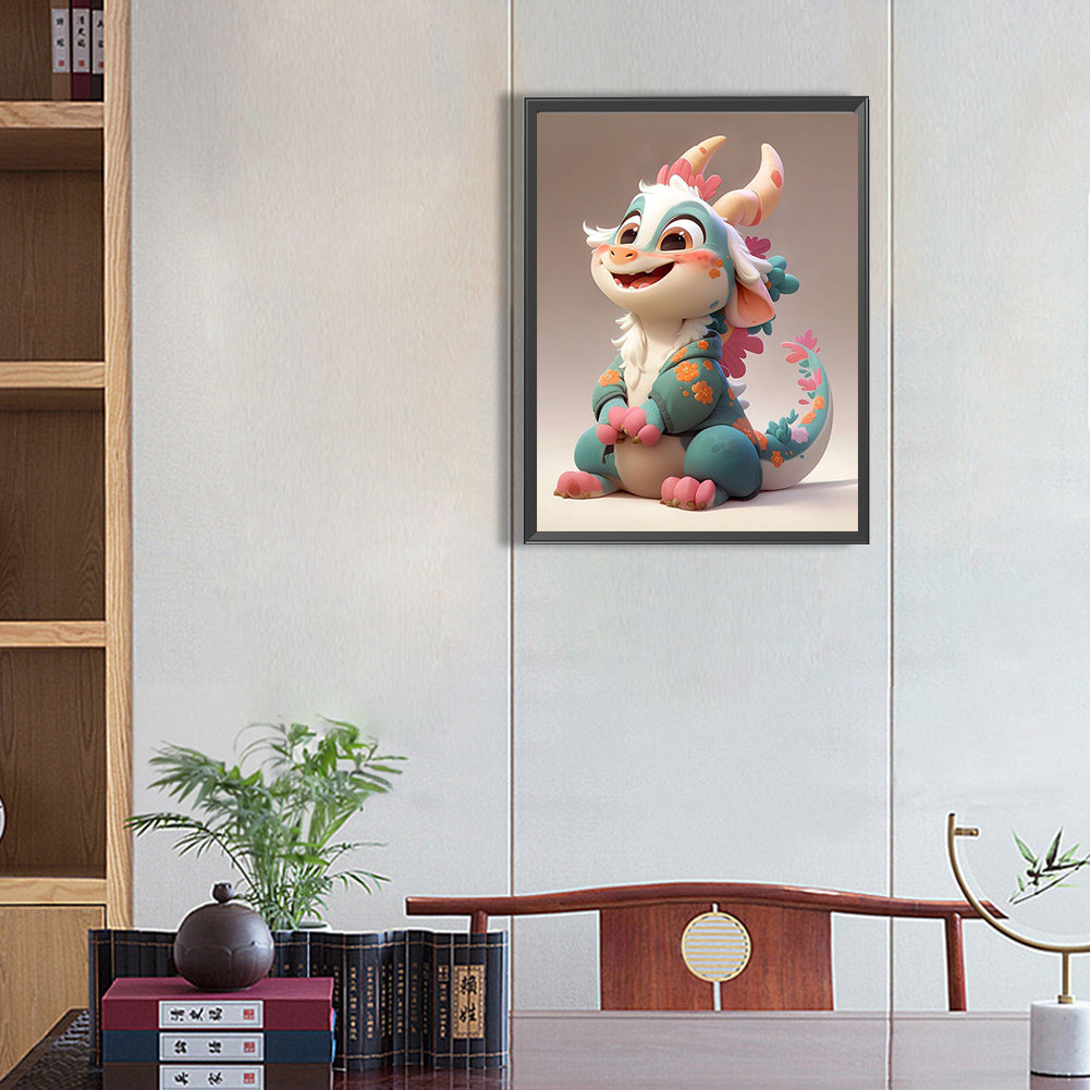 Cute Winter Dragon - Full Square Drill Diamond Painting 30*40CM