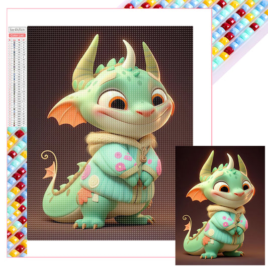 Cute Winter Dragon - Full Square Drill Diamond Painting 30*40CM