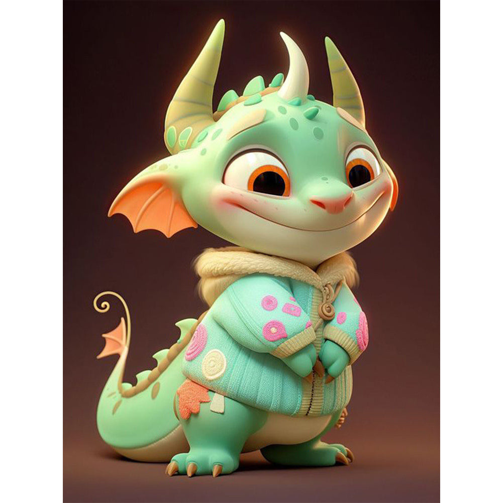 Cute Winter Dragon - Full Square Drill Diamond Painting 30*40CM