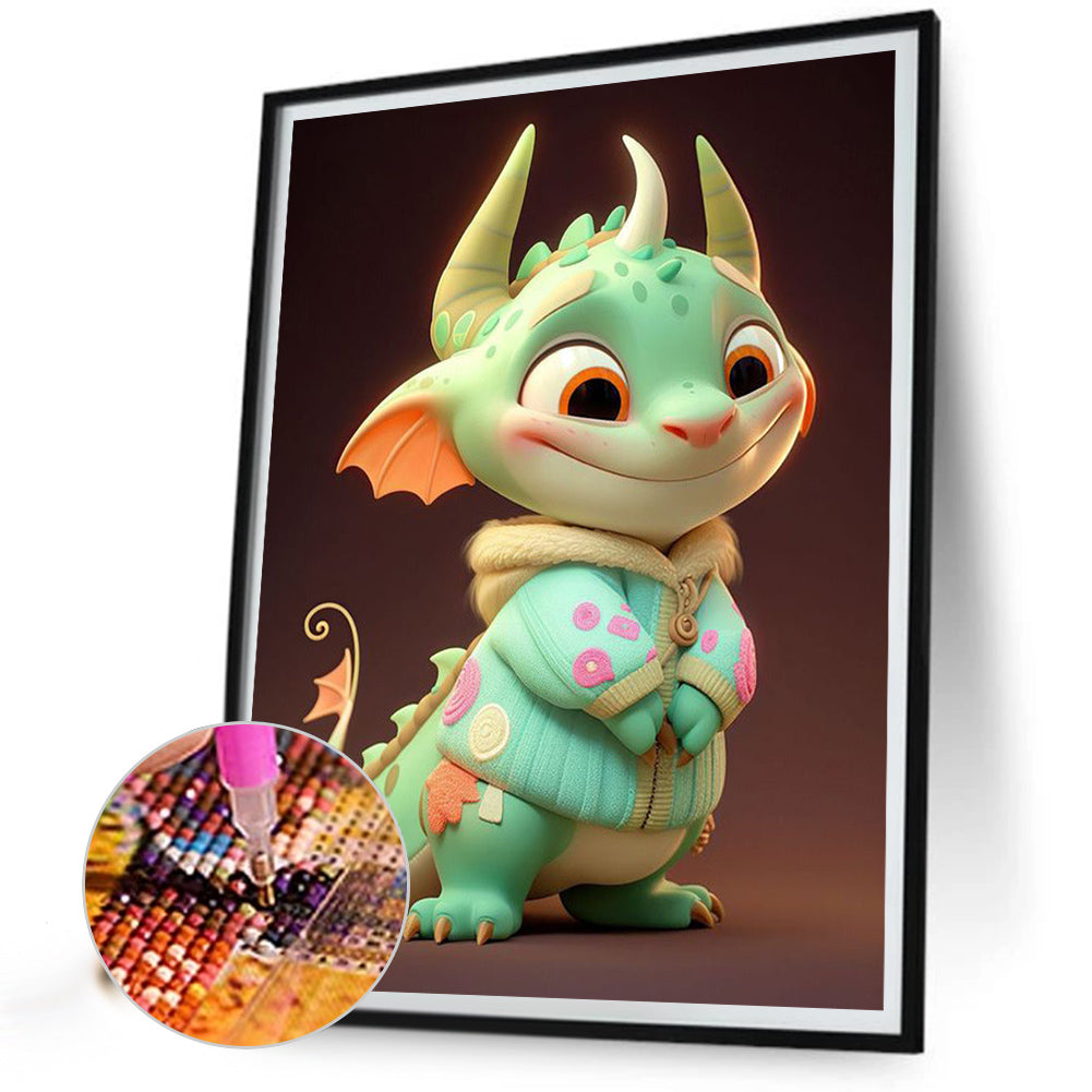 Cute Winter Dragon - Full Square Drill Diamond Painting 30*40CM