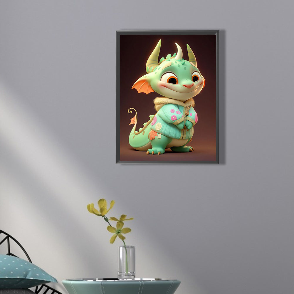 Cute Winter Dragon - Full Square Drill Diamond Painting 30*40CM