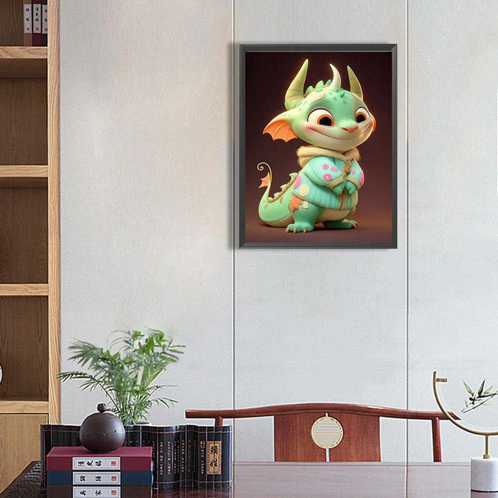 Cute Winter Dragon - Full Square Drill Diamond Painting 30*40CM