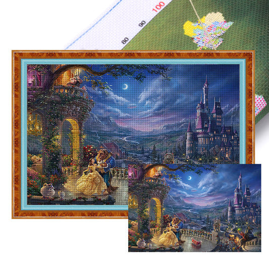 Beauty And The Beast - 18CT Stamped Cross Stitch 70*50CM