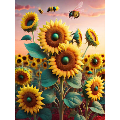 Sunflower - Full Square Drill Diamond Painting 30*40CM