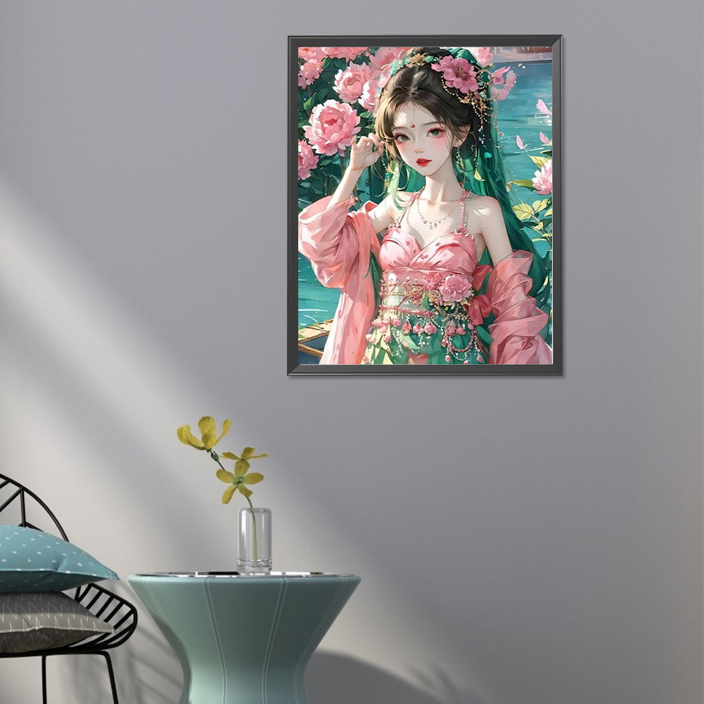 Girl In Bloom - Full Round Drill Diamond Painting 40*50CM