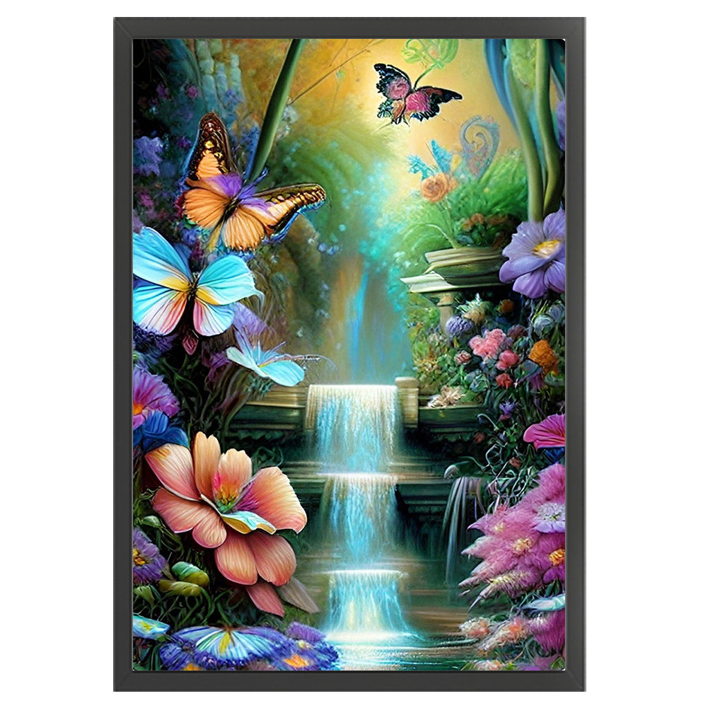 Butterfly Bush Waterfall - 11CT Stamped Cross Stitch 40*60CM