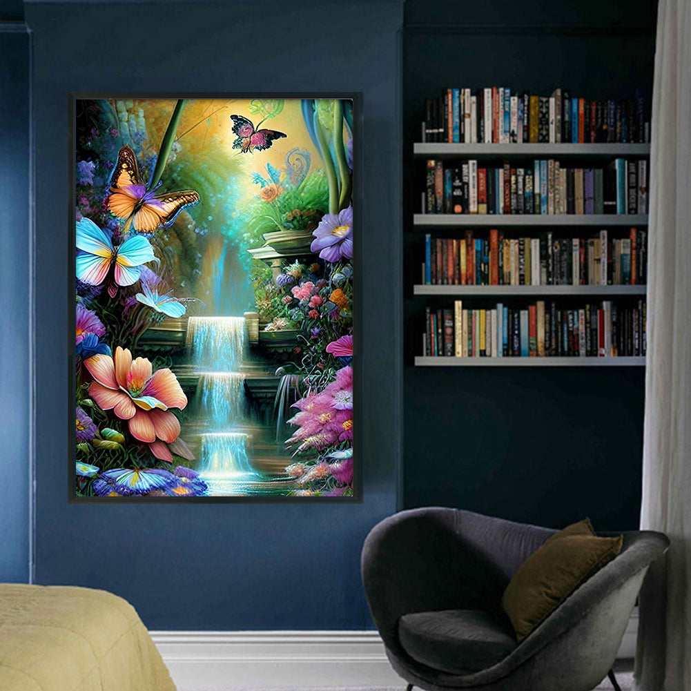 Butterfly Bush Waterfall - 11CT Stamped Cross Stitch 40*60CM