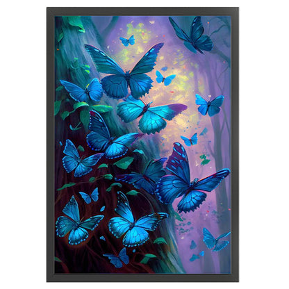 Blue Butterfly - 11CT Stamped Cross Stitch 40*60CM