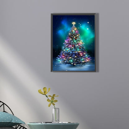 Christmas Tree With Lanterns - Full Square Drill Diamond Painting 30*40CM