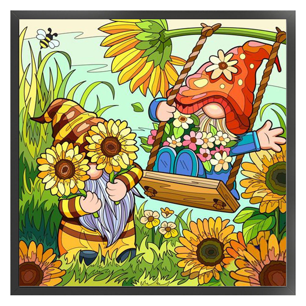 Goblin Sunflower - 11CT Stamped Cross Stitch 50*50CM