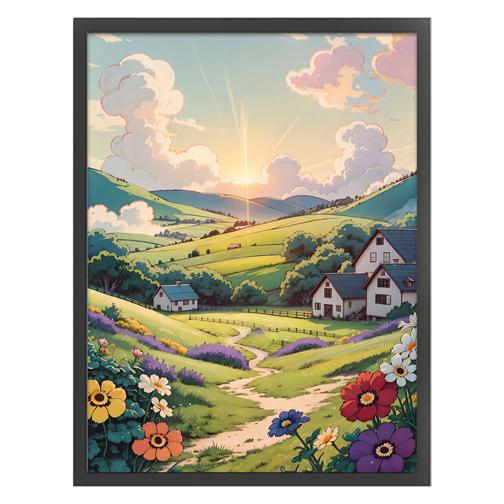 Comic Landscape - 11CT Stamped Cross Stitch 50*65CM