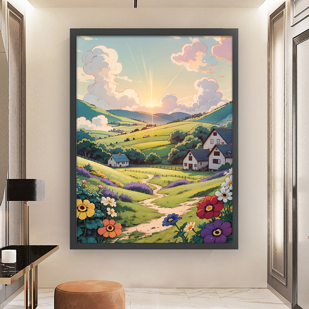 Comic Landscape - 11CT Stamped Cross Stitch 50*65CM