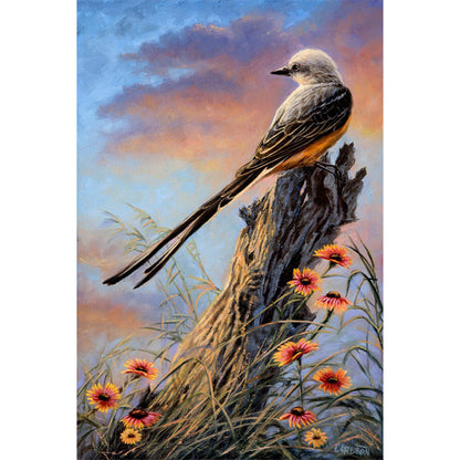 Sparrow On Tree Trunk - Full Round Drill Diamond Painting 40*60CM