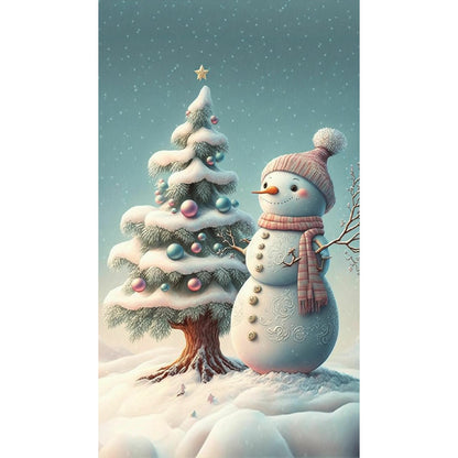 Snowman - Full Round Drill Diamond Painting 40*70CM