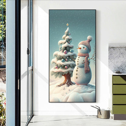 Snowman - Full Round Drill Diamond Painting 40*70CM