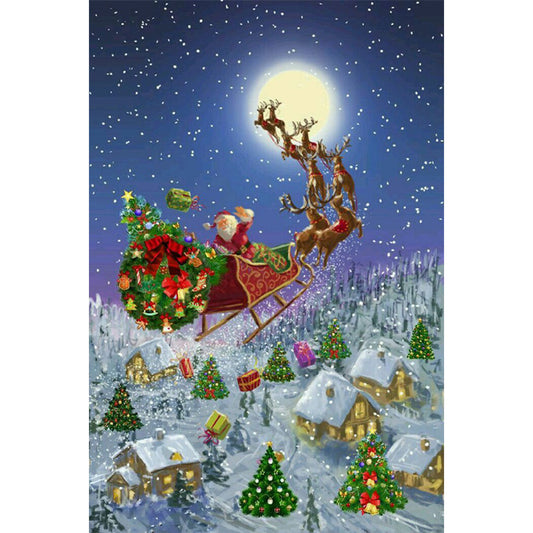 Santa Sleigh - Full Round Drill Diamond Painting 40*60CM