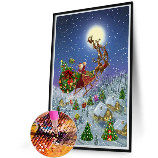 Santa Sleigh - Full Round Drill Diamond Painting 40*60CM