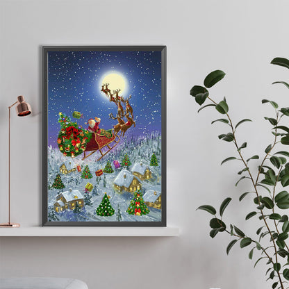 Santa Sleigh - Full Round Drill Diamond Painting 40*60CM