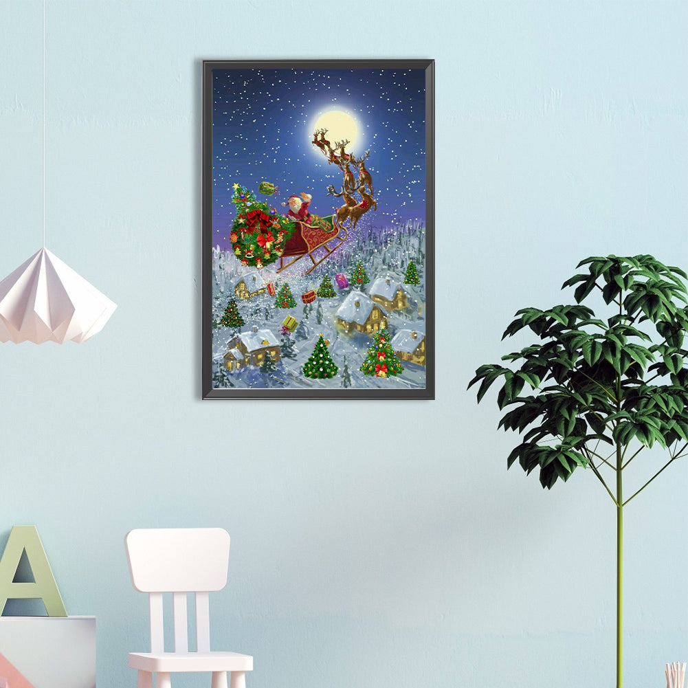 Santa Sleigh - Full Round Drill Diamond Painting 40*60CM