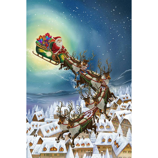 Santa Sleigh - Full Round Drill Diamond Painting 40*60CM
