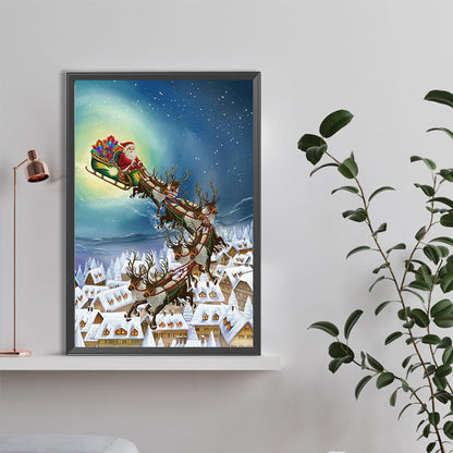 Santa Sleigh - Full Round Drill Diamond Painting 40*60CM