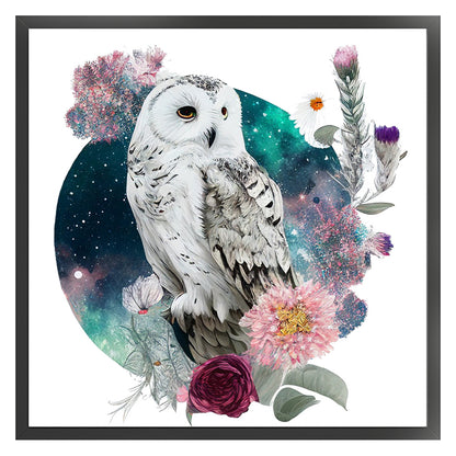 Flowers And Owl - 16CT Stamped Cross Stitch 40*40CM