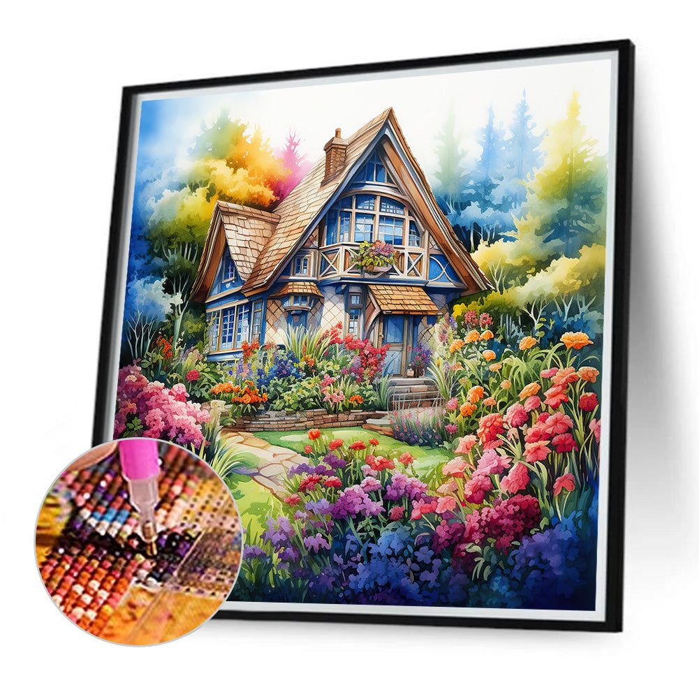 Garden House - Full Round Drill Diamond Painting 40*40CM