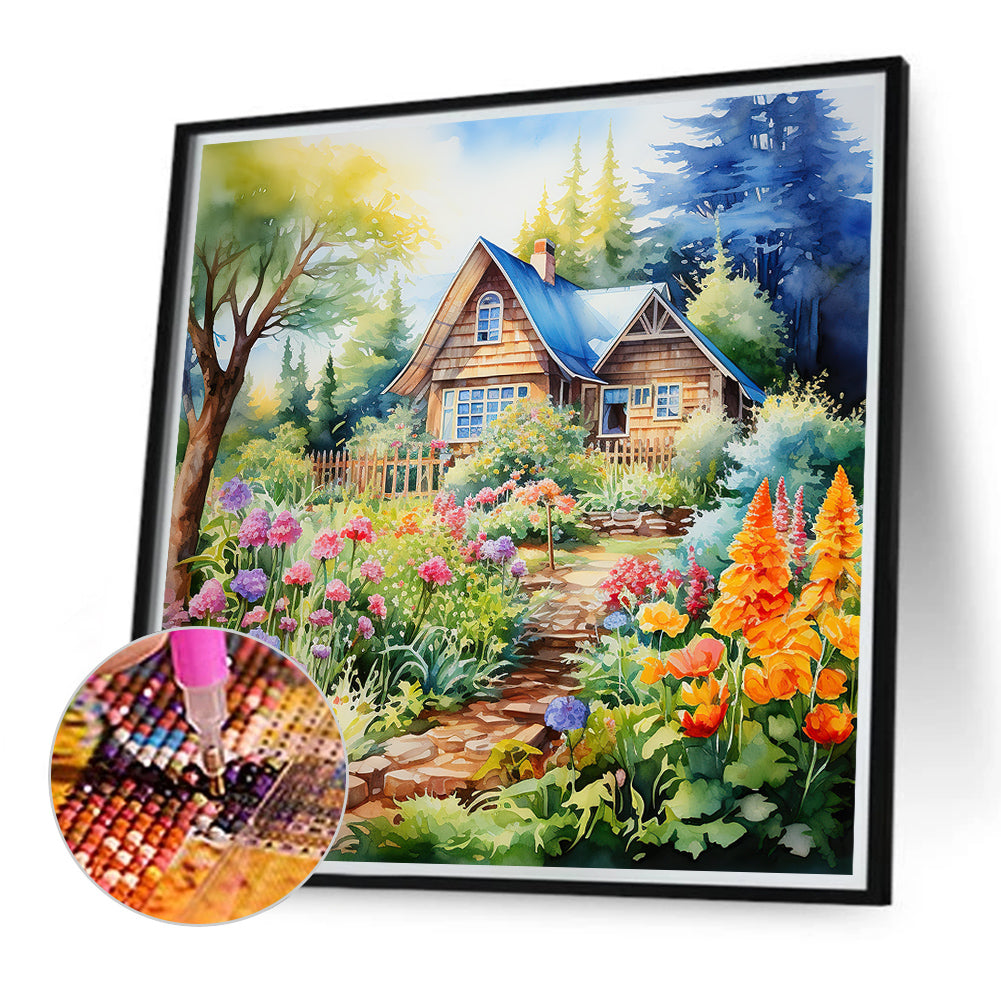 Garden House - Full Round Drill Diamond Painting 40*40CM