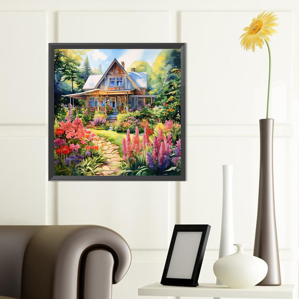 Garden House - Full Round Drill Diamond Painting 40*40CM