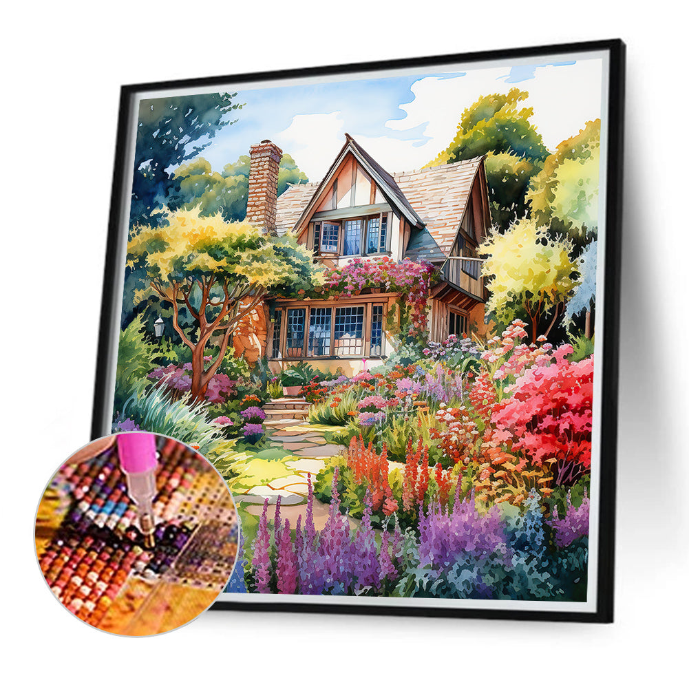 Garden House - Full Round Drill Diamond Painting 40*40CM