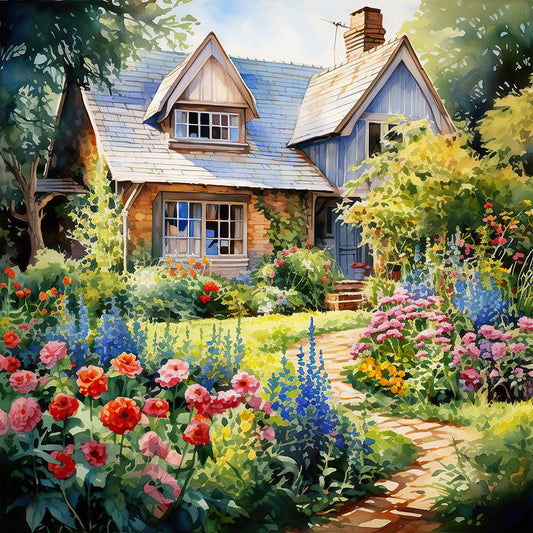 Garden House - Full Round Drill Diamond Painting 40*40CM