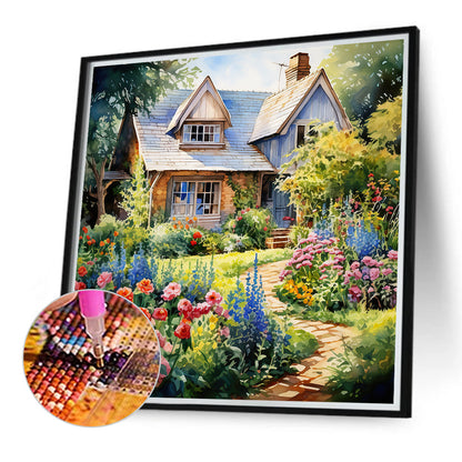 Garden House - Full Round Drill Diamond Painting 40*40CM